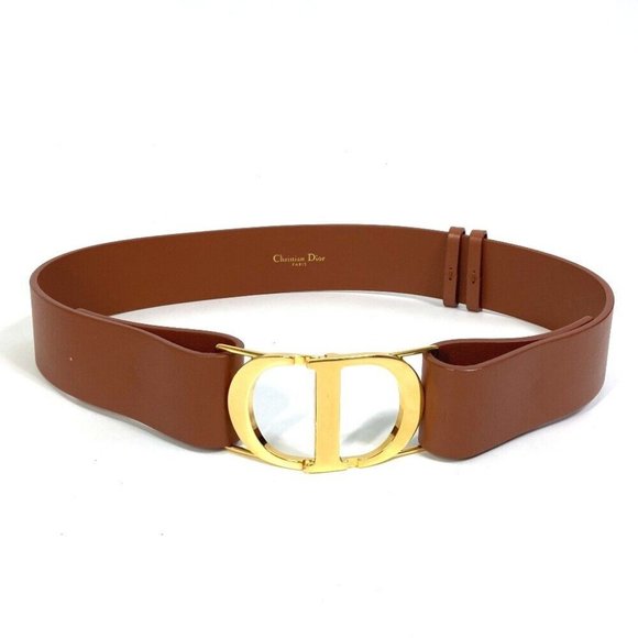 Dior CD logo SADDLE saddle CD buckle belt Leather Brown/GoldHardware - Picture 1 of 10